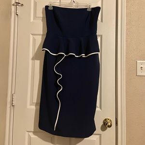 EVA MENDES NAVY BLUE DRESS. SIZE 14
